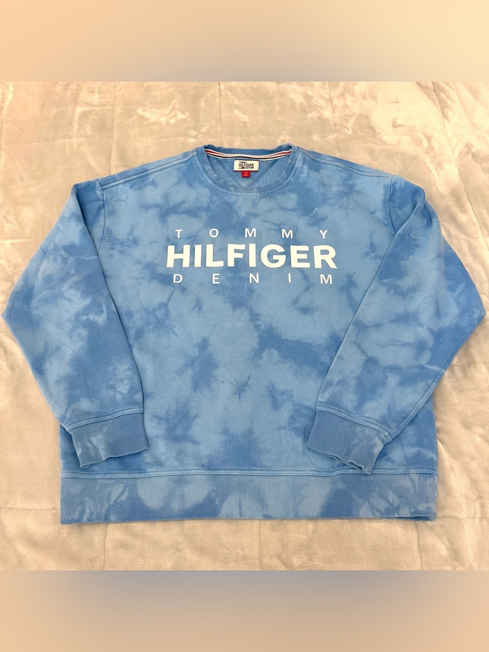 Tommy Hilfiger Blue Tie-Dye Crewneck Sweatshirt